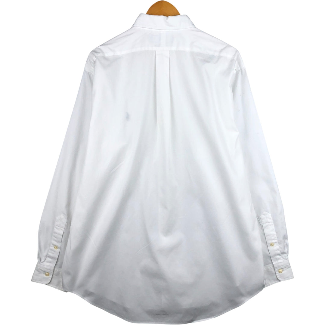Ralph Lauren YARMOUTH long sleeve button down shirt, men's size L cotton white type Vintage Second Hand