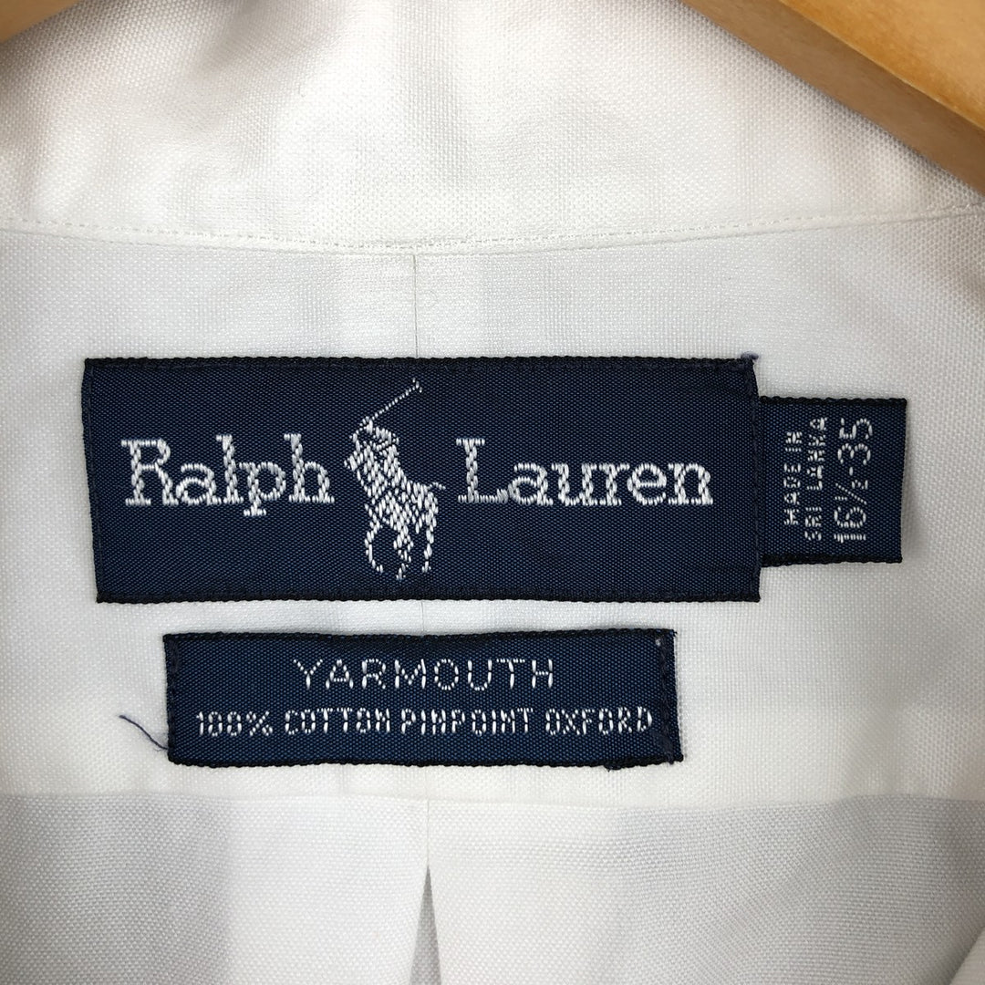 Ralph Lauren YARMOUTH long sleeve button down shirt, men's size L cotton white type Vintage Second Hand
