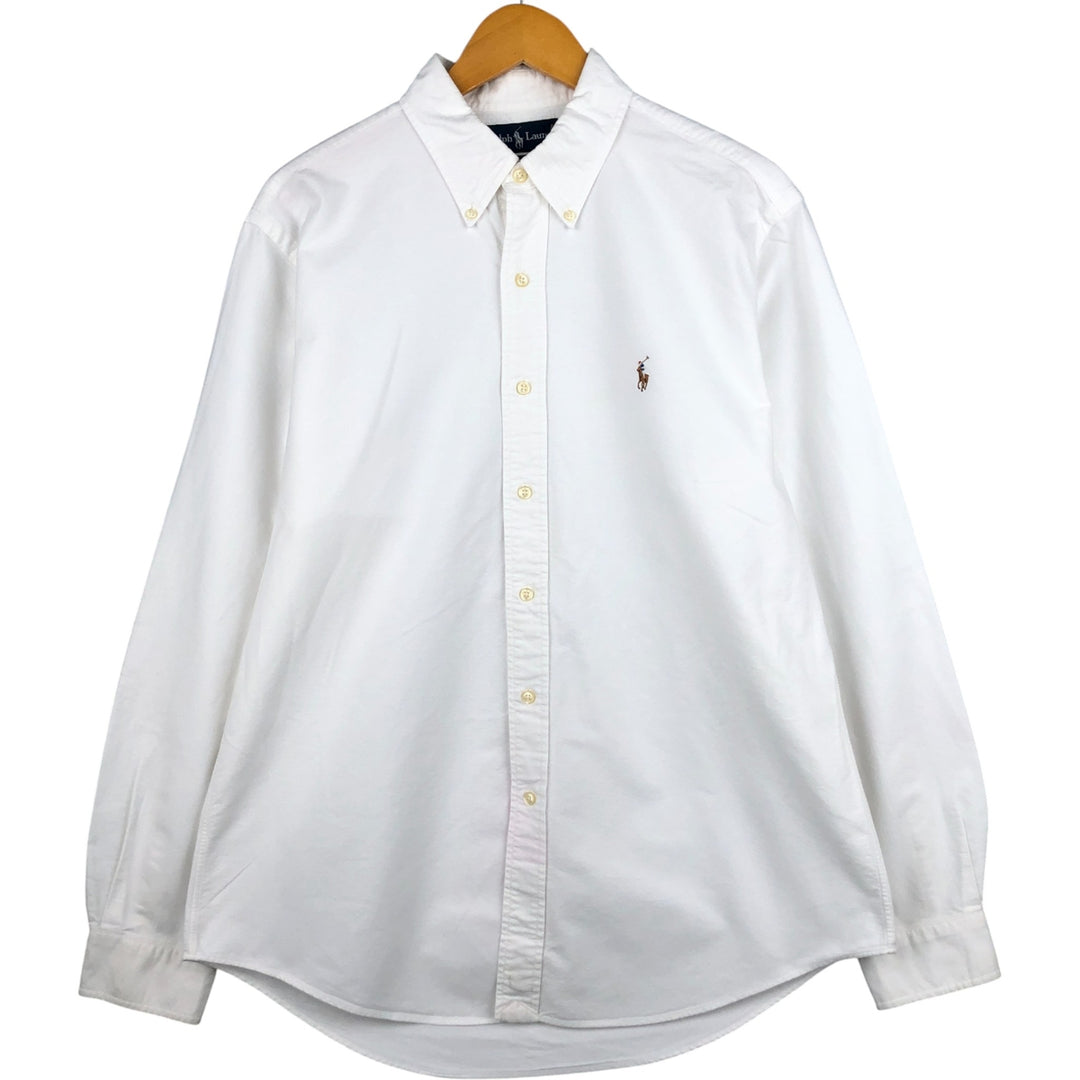 Ralph Lauren CUSTOM FIT long sleeve button down shirt, men's size L cotton white type Vintage Second Hand