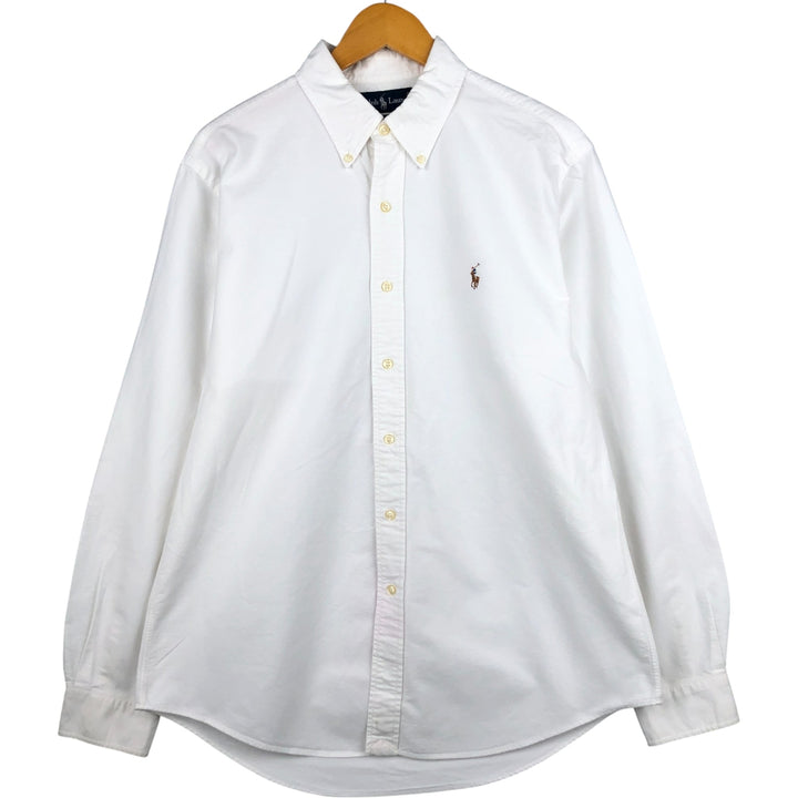 Ralph Lauren CUSTOM FIT long sleeve button down shirt, men's size L cotton white type Vintage Second Hand