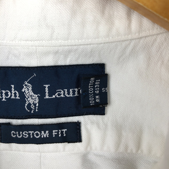 Ralph Lauren CUSTOM FIT long sleeve button down shirt, men's size L cotton white type Vintage Second Hand