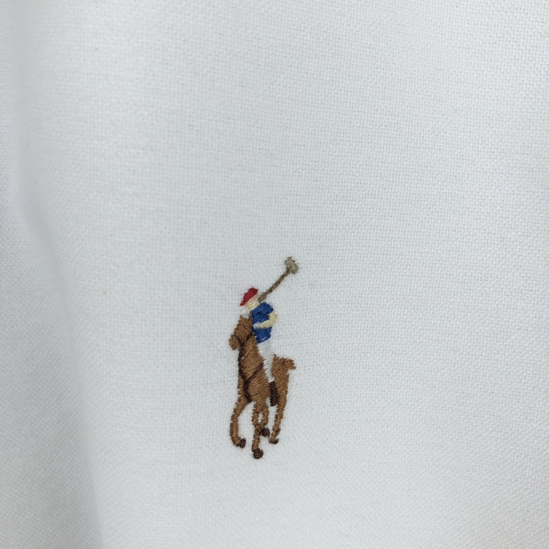 Ralph Lauren CUSTOM FIT long sleeve button down shirt, men's size L cotton white type Vintage Second Hand
