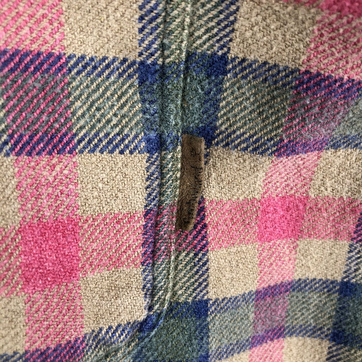 90'S Vintage Timberland WEATHERGEAR Long Sleeve Button-Down Flannel Check Shirt, Men's Size L cotton Khaki type Vintage Second Hand