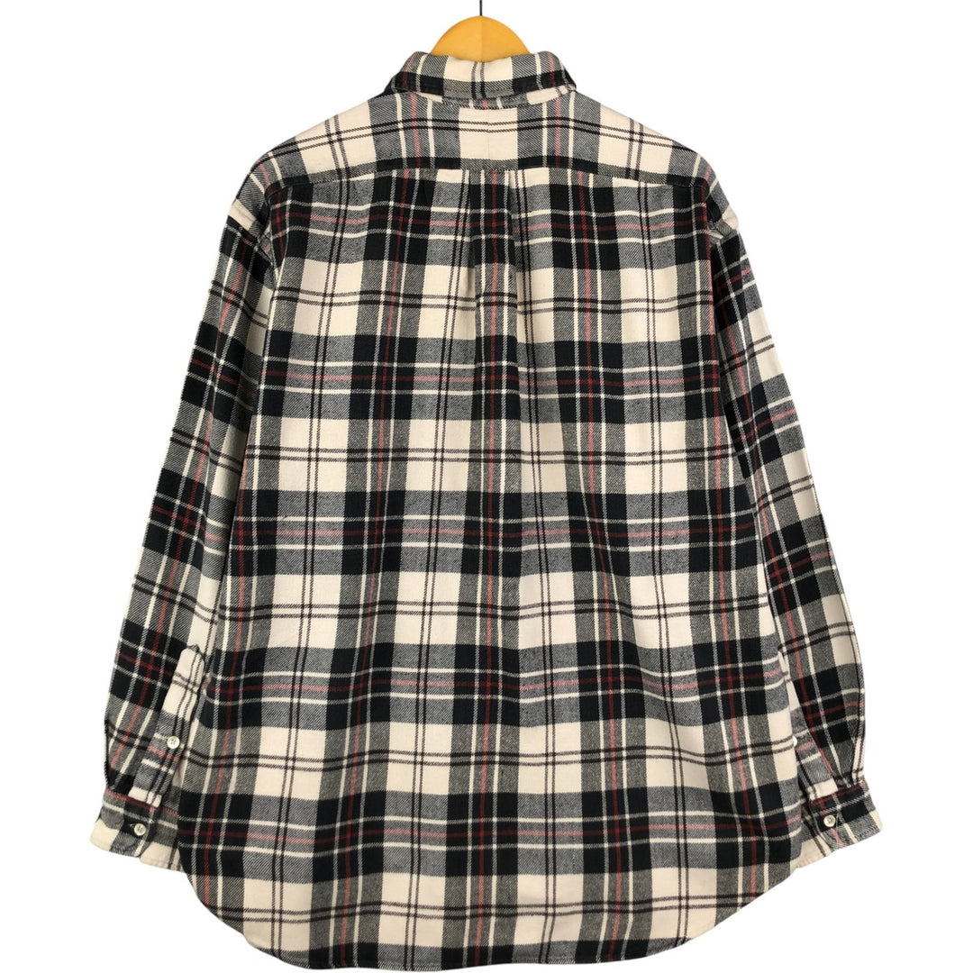 Ralph Lauren BLAIRE long sleeve button down flannel check shirt men's size L cotton black type Vintage Second Hand