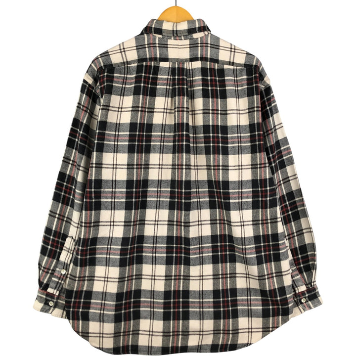 Ralph Lauren BLAIRE long sleeve button down flannel check shirt men's size L cotton black type Vintage Second Hand