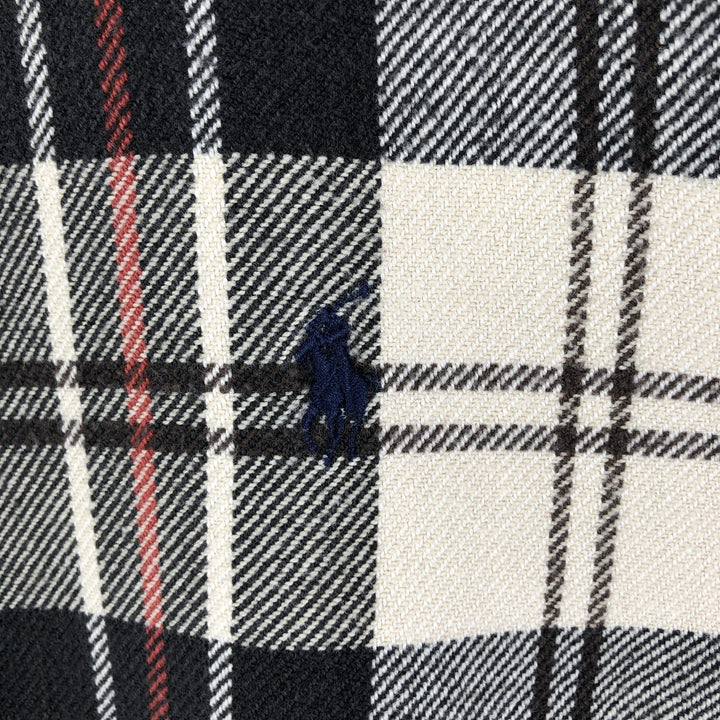 Ralph Lauren BLAIRE long sleeve button down flannel check shirt men's size L cotton black type Vintage Second Hand