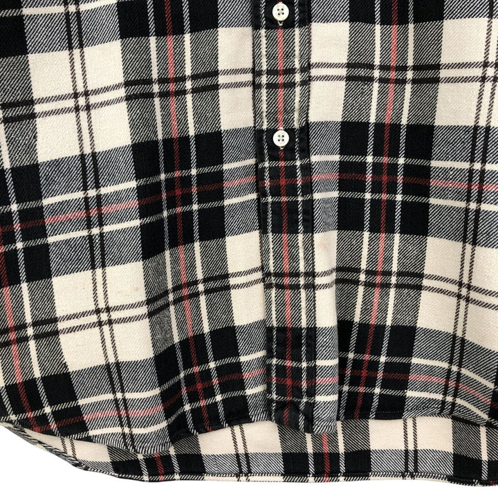 Ralph Lauren BLAIRE long sleeve button down flannel check shirt men's size L cotton black type Vintage Second Hand