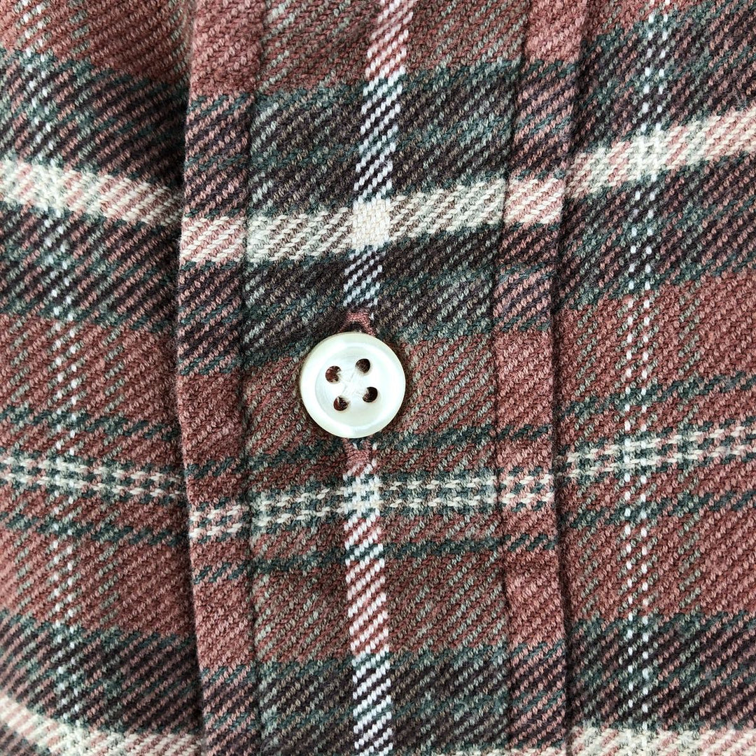 Ralph Lauren BLAKE long-sleeved button-down light flannel check shirt, men's size XL cotton brown type Vintage Second Hand