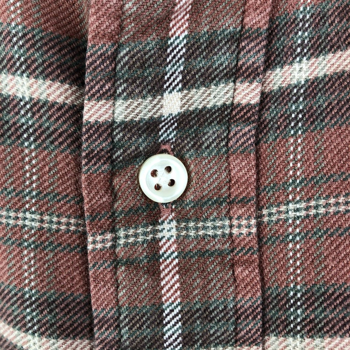 Ralph Lauren BLAKE long-sleeved button-down light flannel check shirt, men's size XL cotton brown type Vintage Second Hand