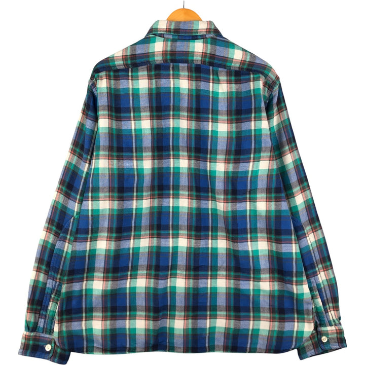 Ralph Lauren POLO by Ralph Lauren Long Sleeve Light Flannel Check Shirt, Men's XXL cotton blue type Vintage Second Hand