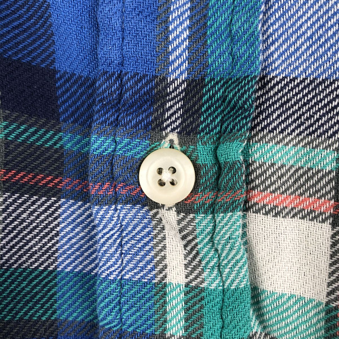 Ralph Lauren POLO by Ralph Lauren Long Sleeve Light Flannel Check Shirt, Men's XXL cotton blue type Vintage Second Hand