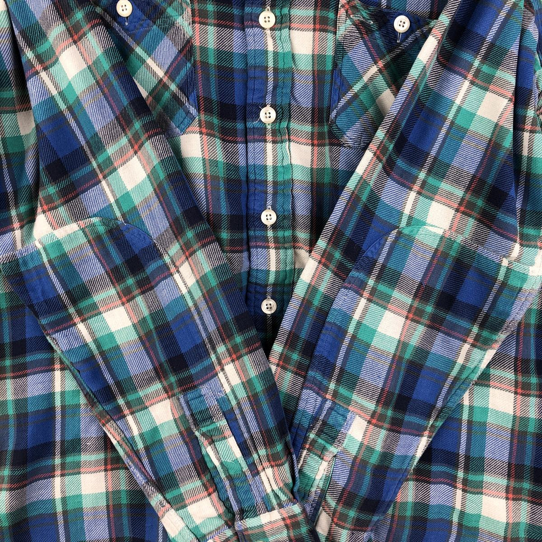 Ralph Lauren POLO by Ralph Lauren Long Sleeve Light Flannel Check Shirt, Men's XXL cotton blue type Vintage Second Hand