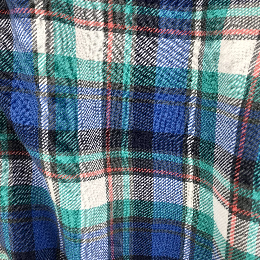 Ralph Lauren POLO by Ralph Lauren Long Sleeve Light Flannel Check Shirt, Men's XXL cotton blue type Vintage Second Hand