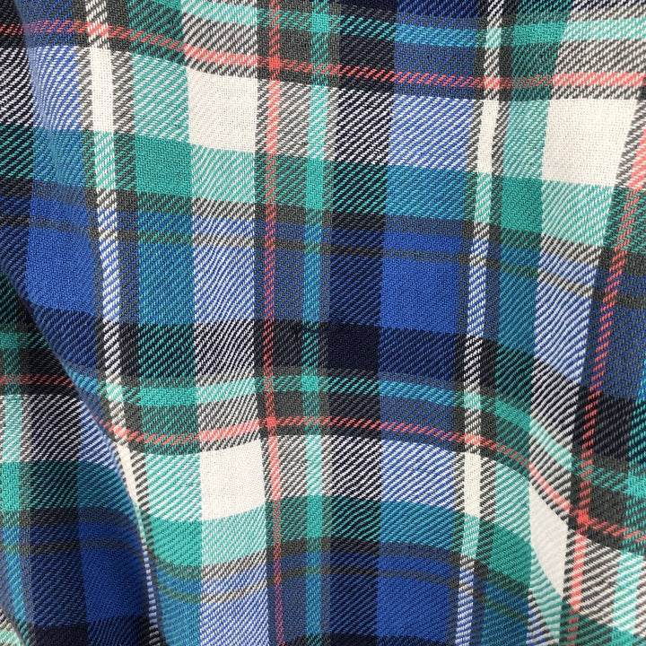 Ralph Lauren POLO by Ralph Lauren Long Sleeve Light Flannel Check Shirt, Men's XXL cotton blue type Vintage Second Hand