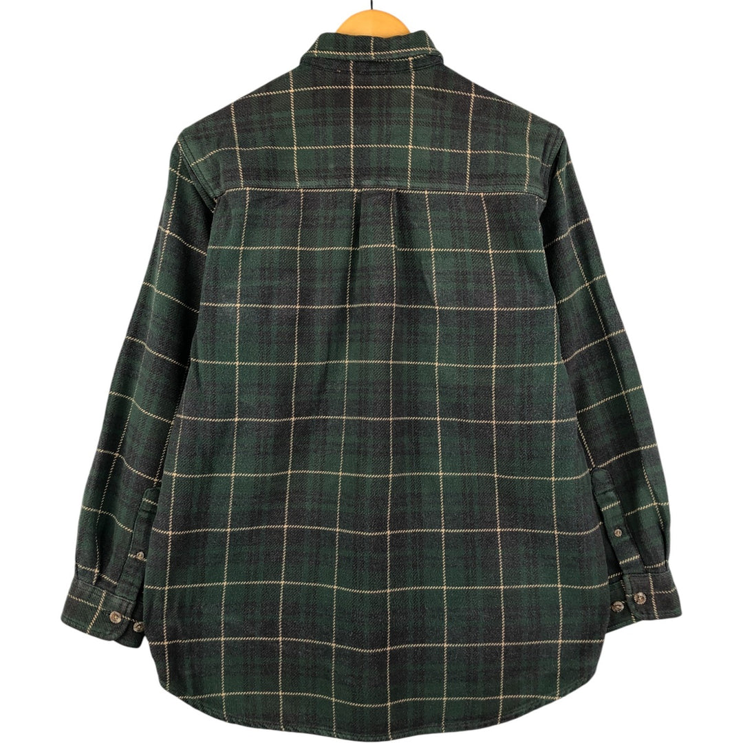 FIELD and STREAM Long Sleeve Flannel Check Shirt, Men's Size M cotton Green type dark green Vintage Second Hand