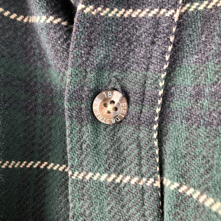 FIELD and STREAM Long Sleeve Flannel Check Shirt, Men's Size M cotton Green type dark green Vintage Second Hand