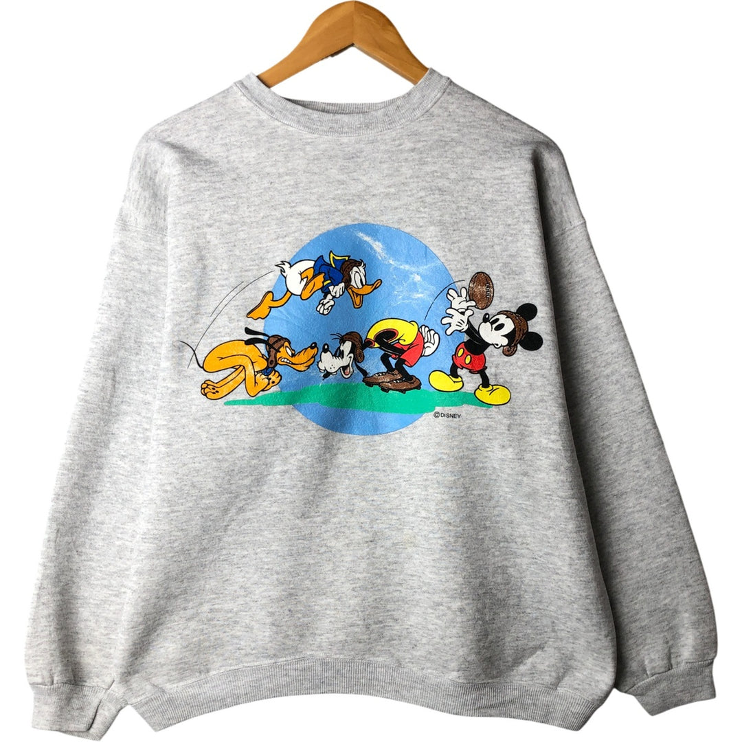 Vintage 90'S Hanes Heavyweight Mickey Mouse Sweatshirt, Made in USA, Men's Size Large cotton white type Vintage Second Hand