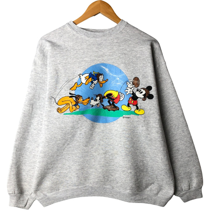 Vintage 90'S Hanes Heavyweight Mickey Mouse Sweatshirt, Made in USA, Men's Size Large cotton white type Vintage Second Hand