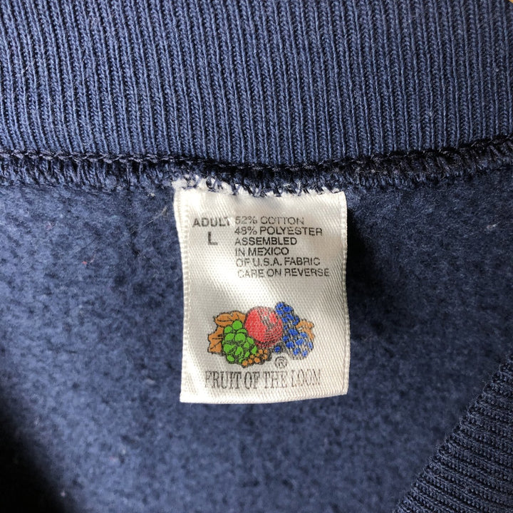 90'S Fruit of the Loom character sweatshirt, men's size L, vintage cotton navy blue type Vintage Second Hand