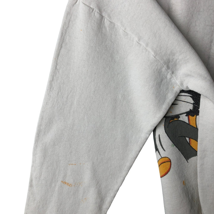 90'S Jerry Leigh Looney Tunes Large Print Character Sweatshirt, Men's Size L unclear white type Vintage Second Hand