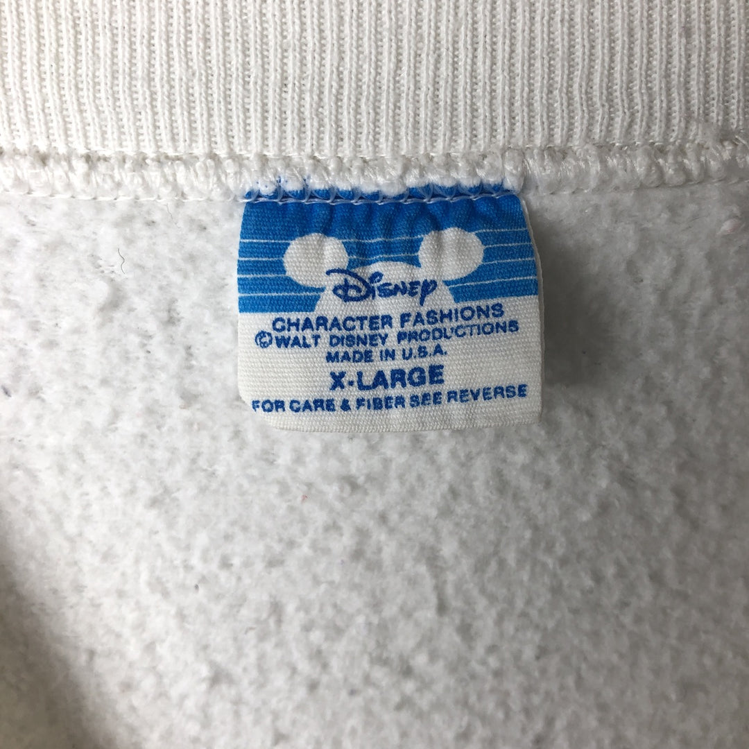 Vintage 1980'S Disney Mickey Mouse character sweatshirt, made in the USA, men's size XL polyester white type Vintage Second Hand