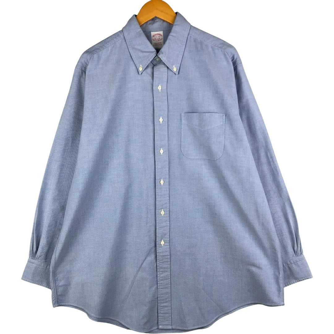 80s-90'S Brooks Brothers Est.1818 Long Sleeve Button Down Shirt Made in USA Men's XL Vintage Supima Cotton navy blue type Vintage Second Hand
