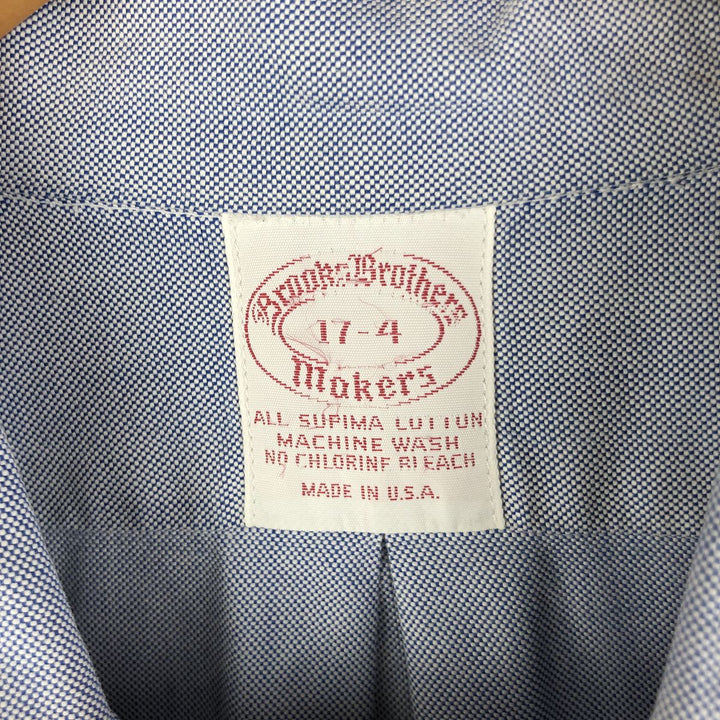 80s-90'S Brooks Brothers MAKERS Long Sleeve Button Down Shirt Made in USA Men's XL Vintage Supima Cotton navy blue type Vintage Second Hand