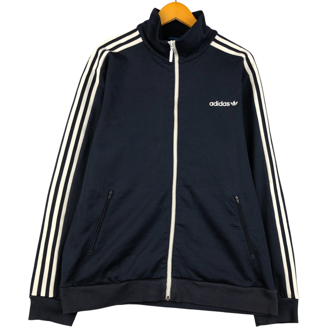 Adidas Originals Jersey Track Jacket Men's Size L cotton navy blue type Vintage Second Hand