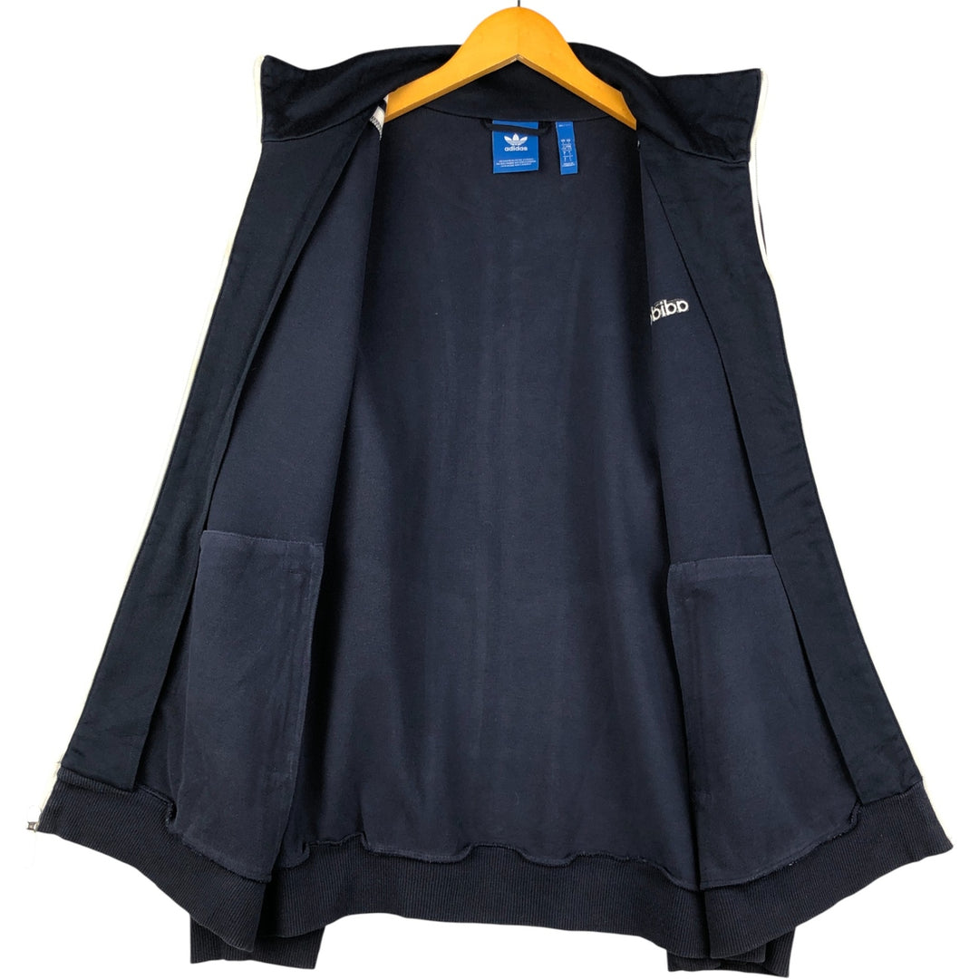 Adidas Originals Jersey Track Jacket Men's Size L cotton navy blue type Vintage Second Hand