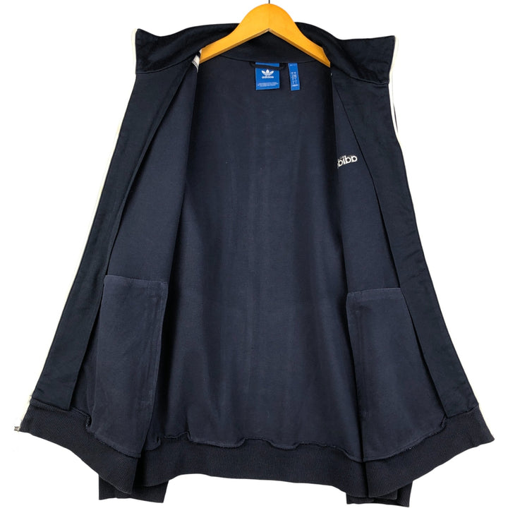 Adidas Originals Jersey Track Jacket Men's Size L cotton navy blue type Vintage Second Hand
