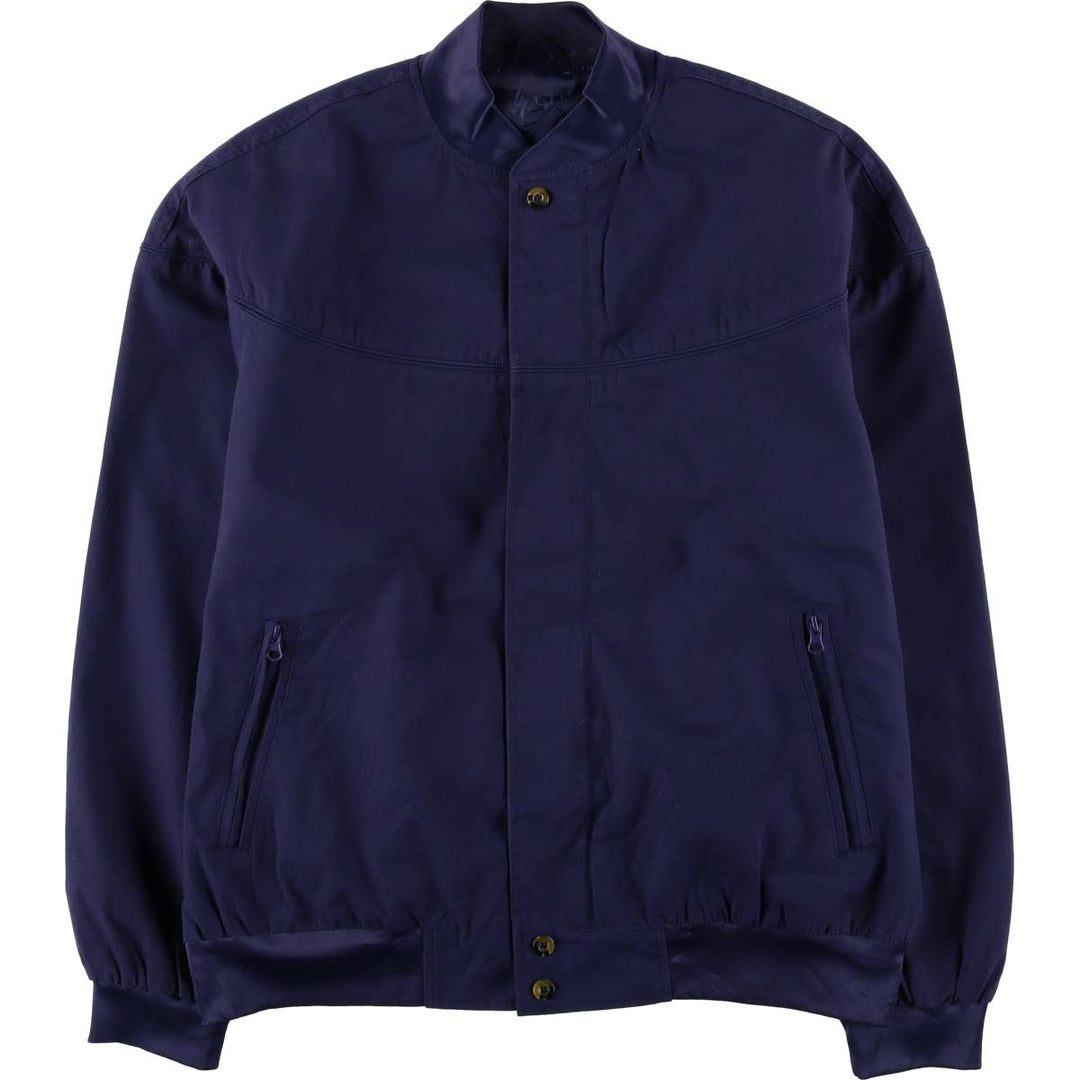 90s~00'S HABAND Derby Jacket Cup Shoulder Jacket Men's L size polyester navy blue type Vintage Second Hand