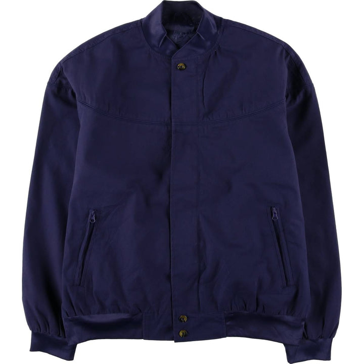 90s~00'S HABAND Derby Jacket Cup Shoulder Jacket Men's L size polyester navy blue type Vintage Second Hand
