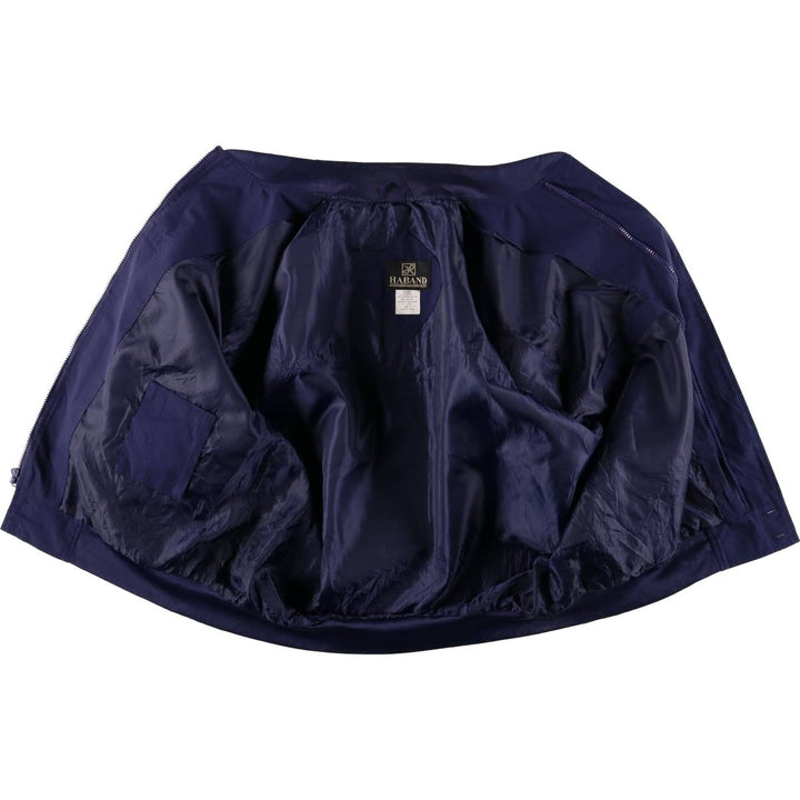 90s~00'S HABAND Derby Jacket Cup Shoulder Jacket Men's L size polyester navy blue type Vintage Second Hand