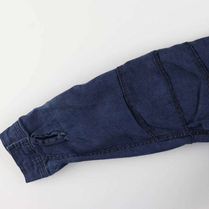 2000'S Tommy Hilfiger Half-Button Pullover Linen Parka, Men's Size XL linen navy blue type Vintage Second Hand