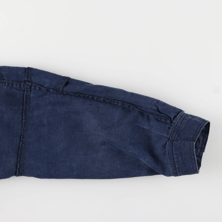 2000'S Tommy Hilfiger Half-Button Pullover Linen Parka, Men's Size XL linen navy blue type Vintage Second Hand