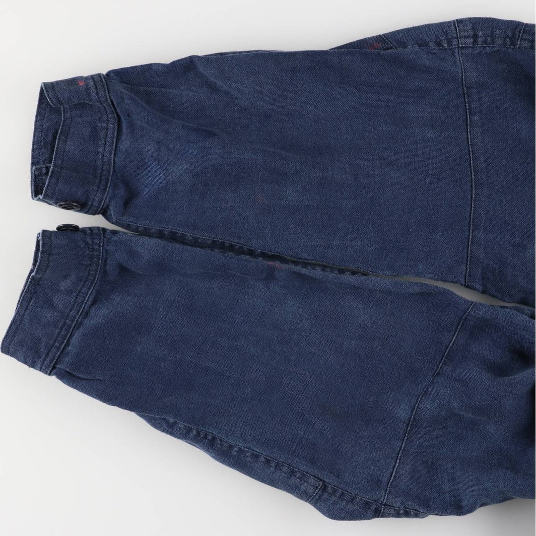 2000'S Tommy Hilfiger Half-Button Pullover Linen Parka, Men's Size XL linen navy blue type Vintage Second Hand