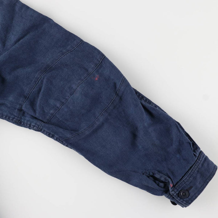 2000'S Tommy Hilfiger Half-Button Pullover Linen Parka, Men's Size XL linen navy blue type Vintage Second Hand