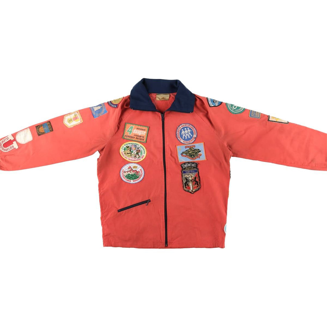 Custom zip-up jacket, men's size small, vintage polyester red type Vintage Second Hand