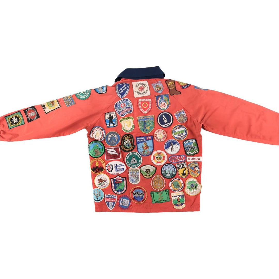 Custom zip-up jacket, men's size small, vintage polyester red type Vintage Second Hand