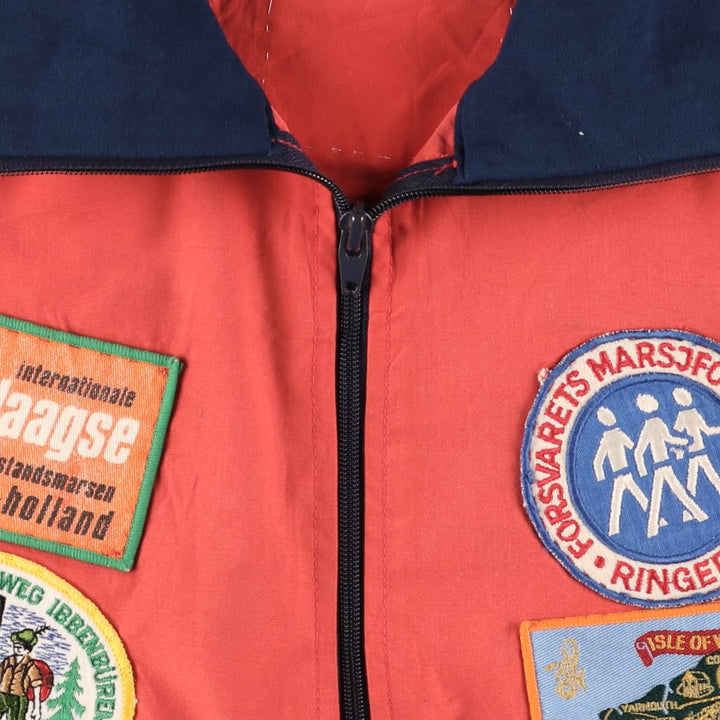 Custom zip-up jacket, men's size small, vintage polyester red type Vintage Second Hand