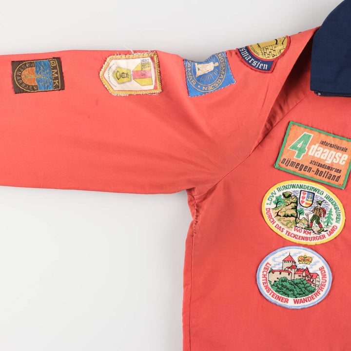 Custom zip-up jacket, men's size small, vintage polyester red type Vintage Second Hand