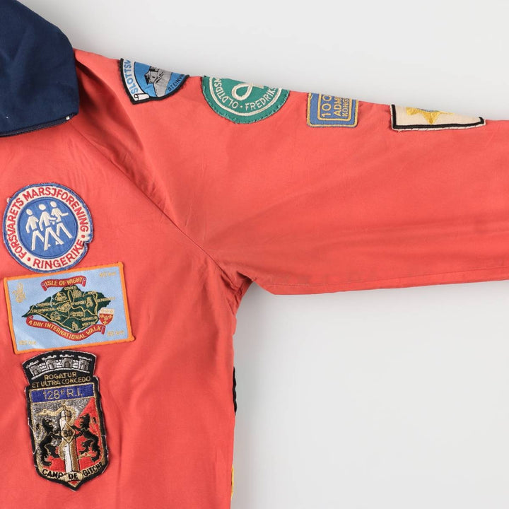 Custom zip-up jacket, men's size small, vintage polyester red type Vintage Second Hand