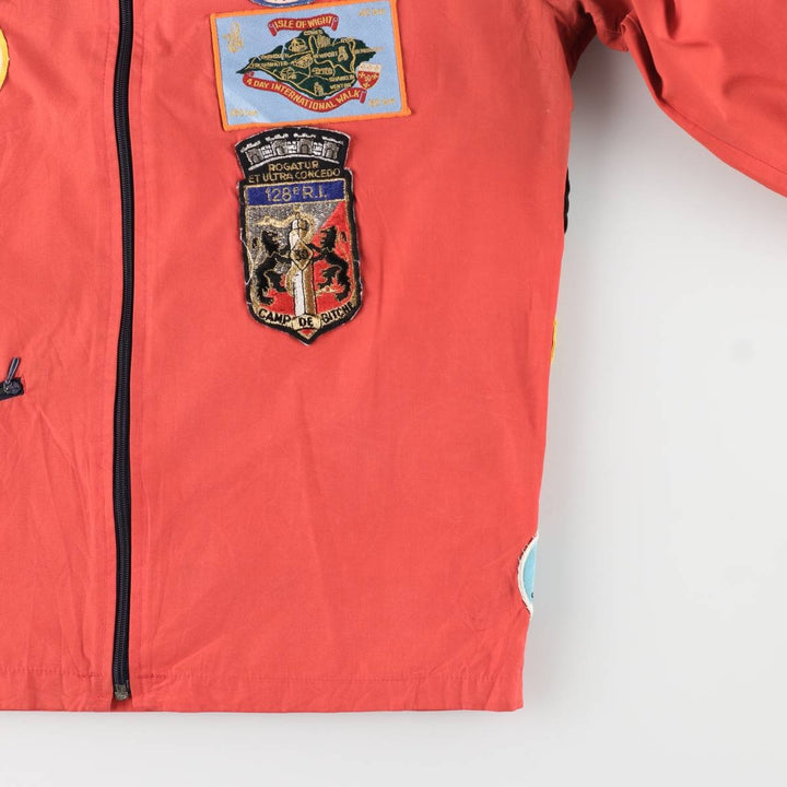 Custom zip-up jacket, men's size small, vintage polyester red type Vintage Second Hand
