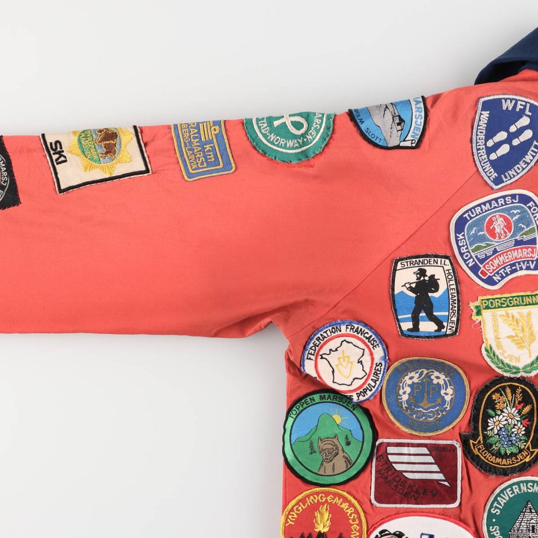 Custom zip-up jacket, men's size small, vintage polyester red type Vintage Second Hand