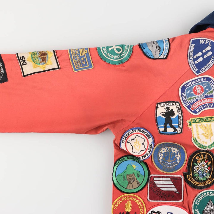 Custom zip-up jacket, men's size small, vintage polyester red type Vintage Second Hand