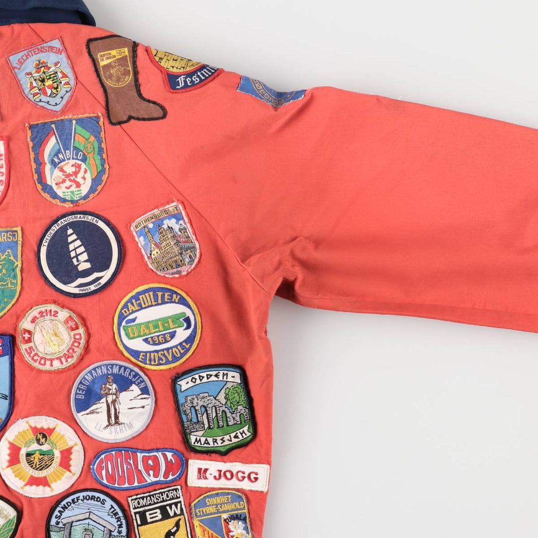 Custom zip-up jacket, men's size small, vintage polyester red type Vintage Second Hand