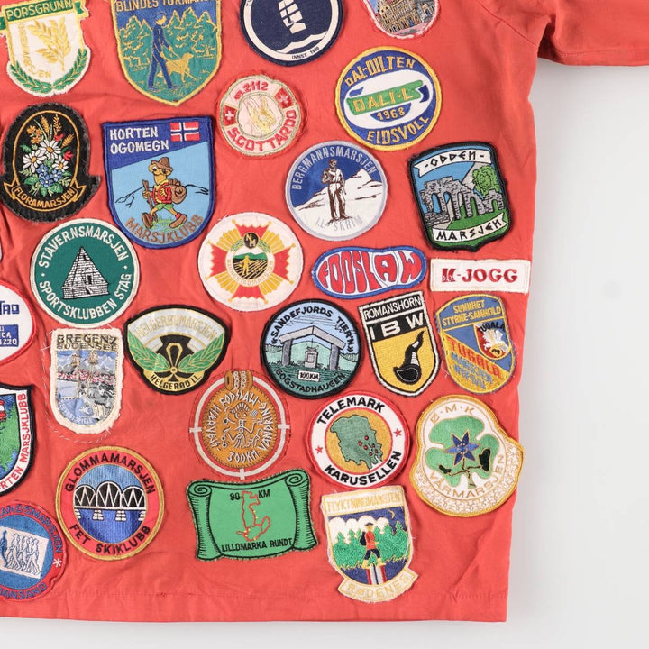 Custom zip-up jacket, men's size small, vintage polyester red type Vintage Second Hand