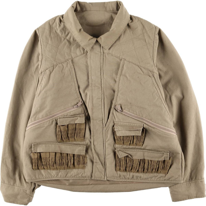 Vintage 1980'S Columbia Navy Blue Tag Shooting Jacket, Men's Size L cotton beige type brown Vintage Second Hand