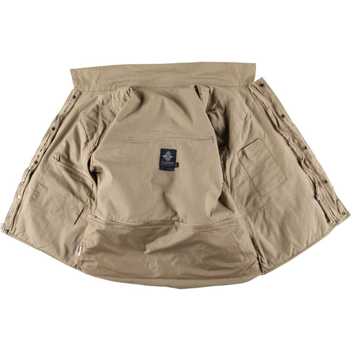 Vintage 1980'S Columbia Navy Blue Tag Shooting Jacket, Men's Size L cotton beige type brown Vintage Second Hand