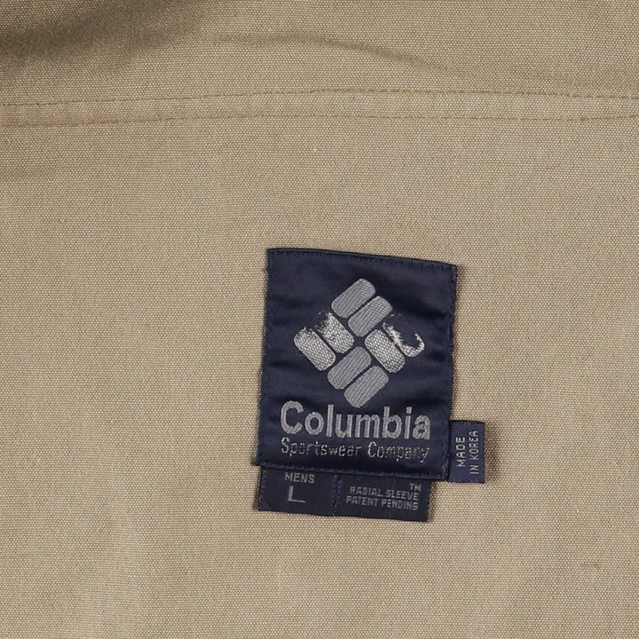 Vintage 1980'S Columbia Navy Blue Tag Shooting Jacket, Men's Size L cotton beige type brown Vintage Second Hand